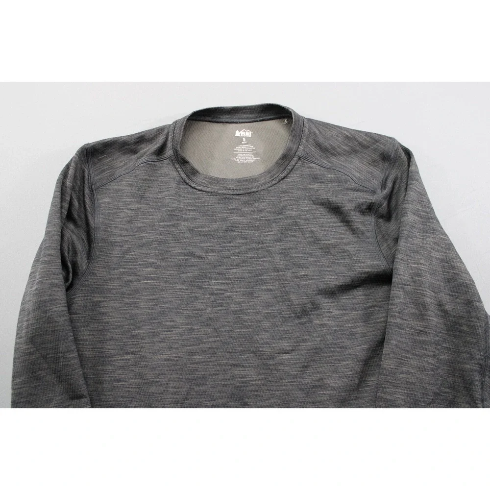 REI‎ Base Layer Shirt Long Sleeve Gray Polyester Size Small